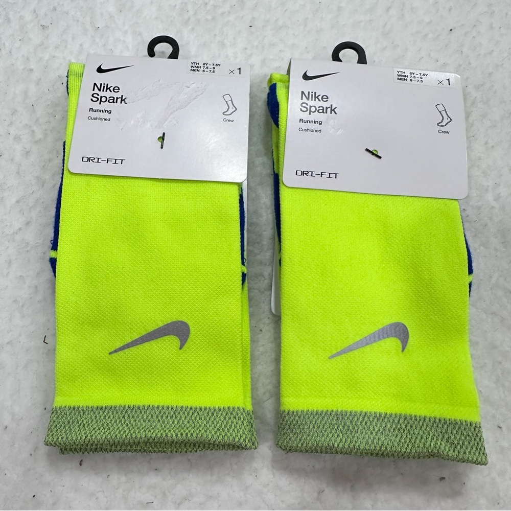 Nike Spark Dri-FIT Neon Yellow Athletic Socks